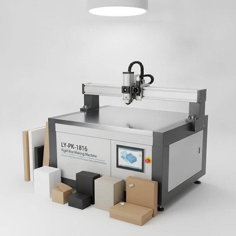 LY-PK-1816 Maschine zur Herstellung starrer Schachteln, die präzise Schneidlösungen für die Herstellung von Verpackungsmustern und Kleinserien bietet