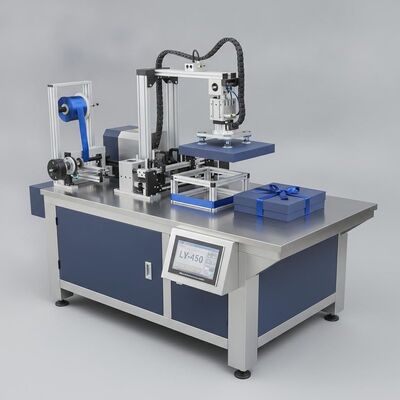 LY-450 Semi Automatic Rigid Box Making Machine Featuring Ribbon Inserting System for Consistent and Fast Cover and Box Assembly