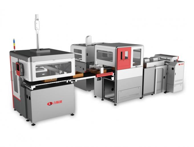 />LY-HB1200CN Intelligente Hochgeschwindigkeits-Rigid-Box-Produktionslinie</strong></span></p>
<p> </p>
<p>LY-HB1200CN/CM ist eine intelligente Hochgeschwindigkeits-Rigid Box-Produktionslinie. Die Produktionsgeschwindigkeit beträgt bis zu 20-30 Stück/min, so dass der Bereich groß ist. Geeignet für die Produktion von starren Boxen wie Smartphone-Boxen,Schminkboxen, Schmuckkästen und Weinkisten.<br/>Diese Maschine nimmt ein Servo-Steuerungssystem und ein visuelles Positionierungssystem an, um automatische Fertigstellung von Papierzufuhr, Kleben, Aschplatte, Eckkleberei, Positionierung, Box-Haltung und Randverpackung zu realisieren.<br/>In der Fütterung, Kleber und Förderband mit bekannter Marke Servo-Antrieb, kann unendlich variable Geschwindigkeit, hohe Präzision, leicht zu verändern, Zeit sparen;Positionierung Teil adoptiert visuelle Positionierungssystem und Roboter greifen graue Box zur Verbesserung der Positionierung Genauigkeit und Effizienz, Positionierung mit einer Genauigkeit von ±0,05 mm, Positionierungs- und Debugginggeschwindigkeit ist schneller.</p>
<hr/>
<p><img src=